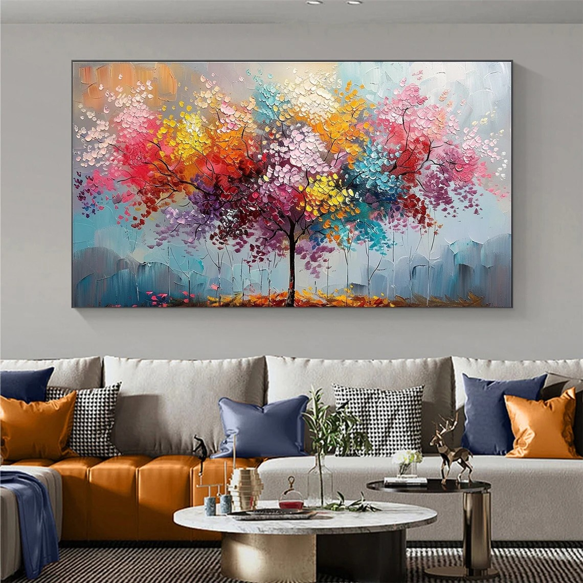 Joyful Blossom Tree Abstract - Vibrant Colorful Art JJ 040 - Texarart