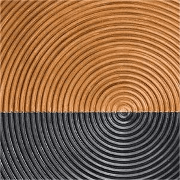 3D Structured Wall Art | Two - Tone Copper & Black Circle Painting JJ 071 - Texarart